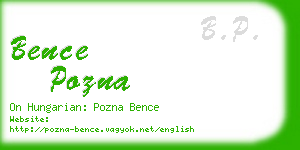 bence pozna business card